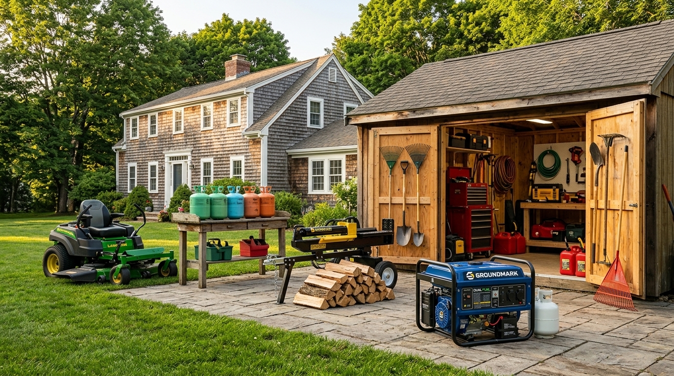 Backup generator beside a residential house