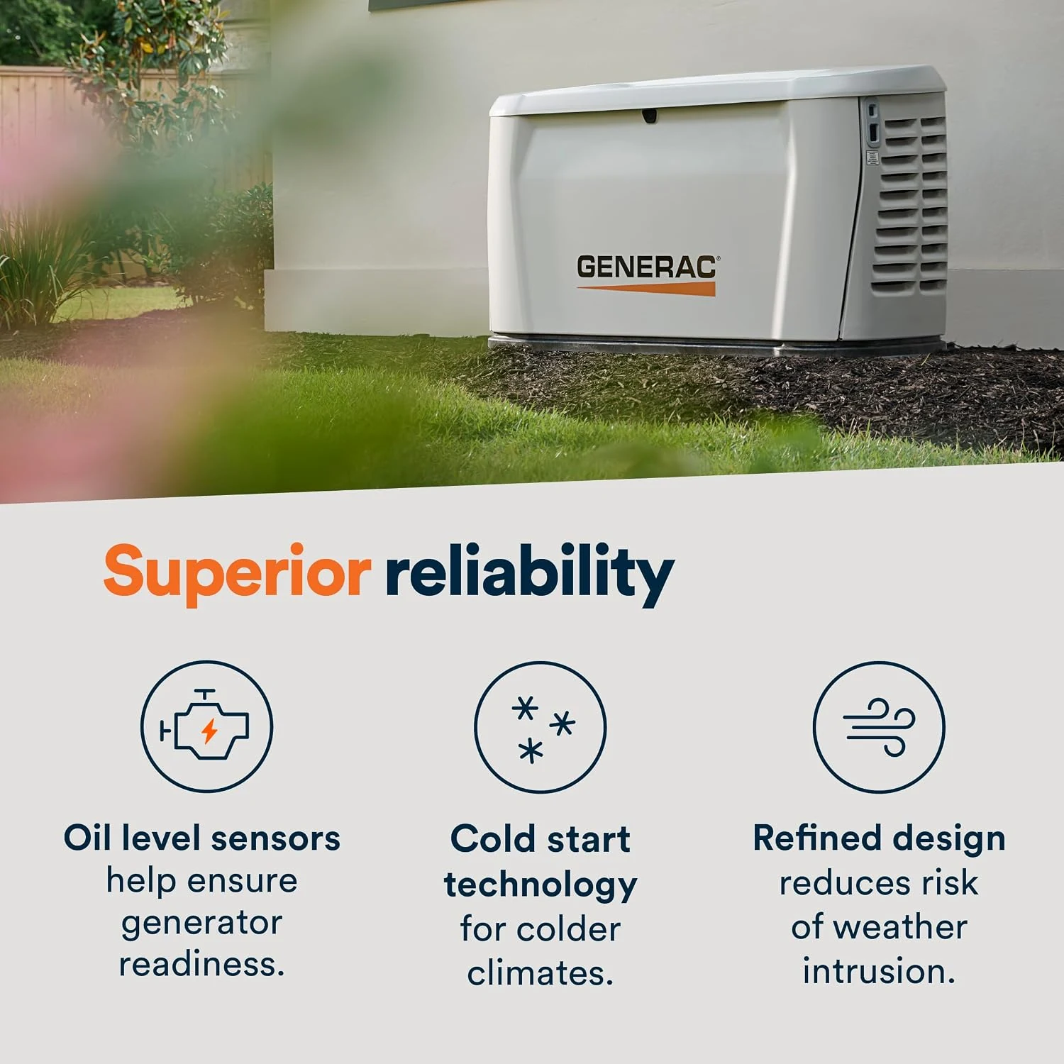 Generac Guardian 22kW Standby Generator — Quiet-Test™ Low-RPM Self-Exercise Cycle