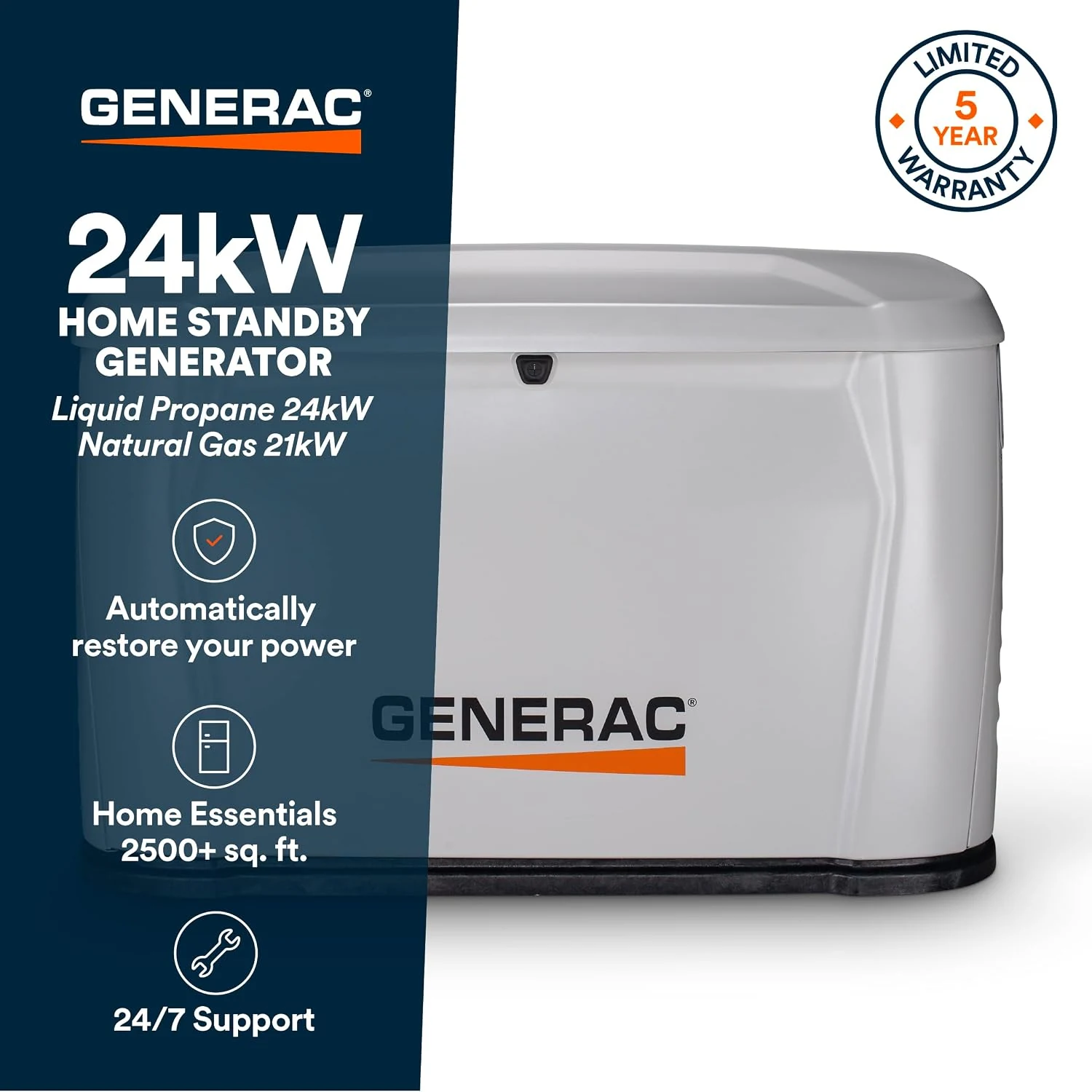 Generac Guardian 22kW Home Standby Generator with 200A Whole-House Smart Transfer Switch & Wi-Fi, photo 3 of 16