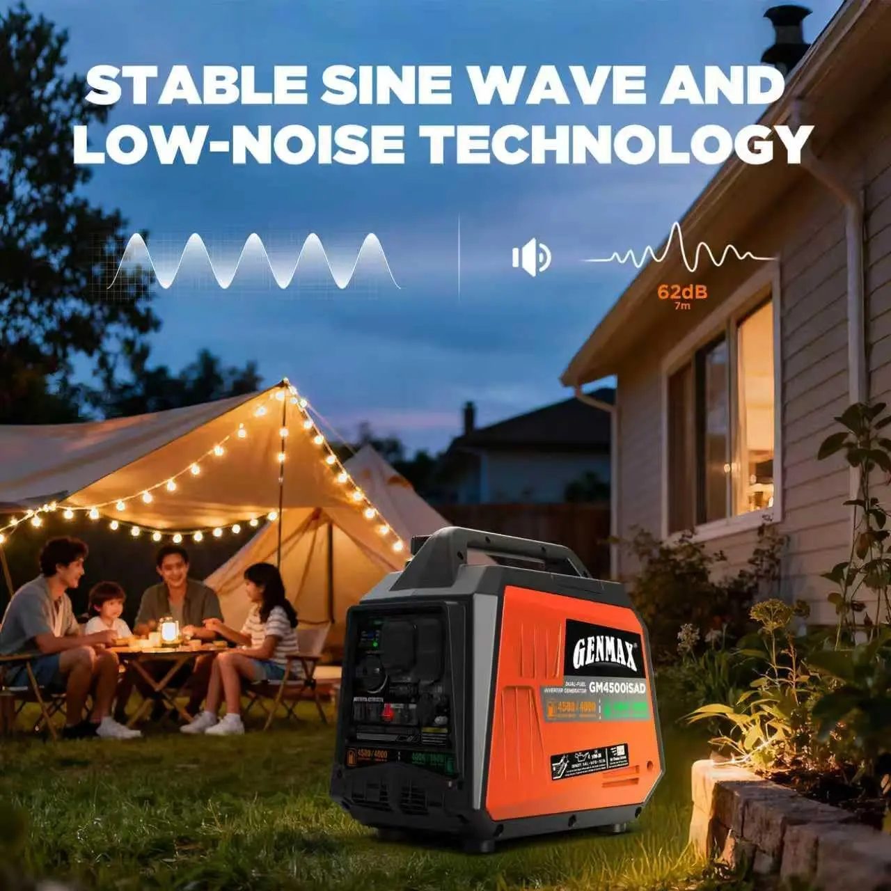 GENMAX GM4500iSAD 4500W Peak Dual-Fuel Silent Inverter Generator, photo 8 of 8