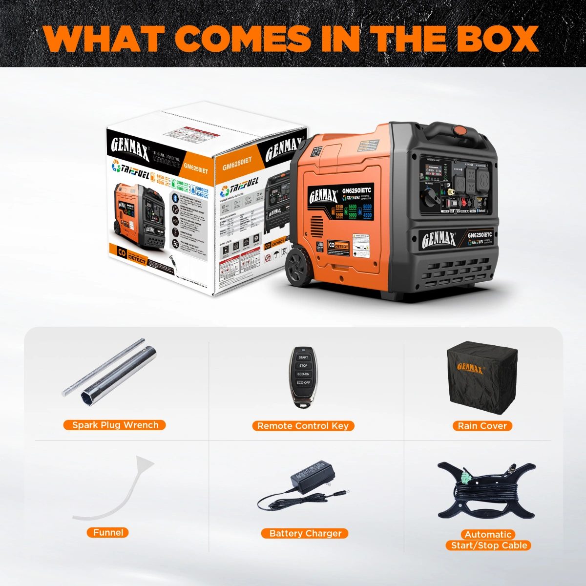 GENMAX GM6250iET 6250-Watt Tri-Fuel Silent Inverter Generator, photo 9 of 9