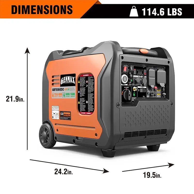 GENMAX GM7250iEDC 7250-Watt Dual-Fuel Inverter Generator, photo 8 of 9